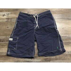Polo Ralph Lauren Mens Medium Navy Blue Lined Briefed Swim Swimming Trunks